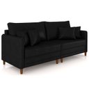 Ver imagem 2 de Sofá 2 Lugares Living 172cm Pé Madeira Zoe Sintético Preto Z08 - Mpozenato