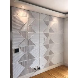 Kit 4 Placas Painel Decorativo Relevo Parede Impermeavel Impacto Interno Fachada 3d Pvc - 5