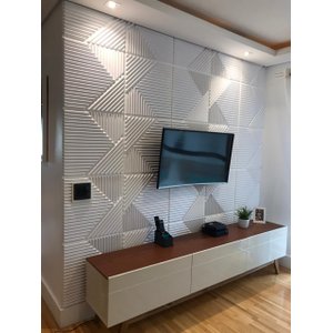 Kit 4 Placas Painel Decorativo Relevo Parede Impermeavel Impacto Interno Fachada 3d Pvc