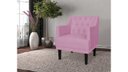 Ver imagem 3 de Poltrona Decorativa Alice Suede Rosa Pés Madeira Ms Decor