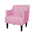Ver imagem 1 de Poltrona Decorativa Alice Suede Rosa Pés Madeira Ms Decor