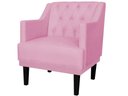 Ver imagem 1 de Poltrona Decorativa Alice Suede Rosa Pés Madeira Ms Decor