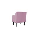 Ver imagem 2 de Poltrona Decorativa Alice Suede Rosa Pés Madeira Ms Decor