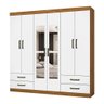Guarda Roupa Casal Lu 6 portas 4 Gavetas Com Espelho Carioca Móveis - 1