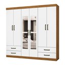 Ver imagem 1 de Guarda Roupa Casal Lu 6 portas 4 Gavetas Com Espelho Carioca Móveis