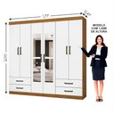 Ver imagem 6 de Guarda Roupa Casal Lu 6 portas 4 Gavetas Com Espelho Carioca Móveis