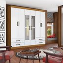 Ver imagem 5 de Guarda Roupa Casal Lu 6 portas 4 Gavetas Com Espelho Carioca Móveis