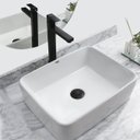 Ver imagem 2 de Kit Cuba Pia Louça Cerâmica Banheiro C/ Torn e Vál Preta S17