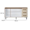 Ver imagem 2 de Balcão para Pia 160cm com 03 Portas e 03 Gavetas Emily Savana Off White Moblis