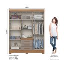 Ver imagem 2 de Guarda Roupa Roupeiro Solteiro Alex B375 Briz 6 Portas 3 Gavetas Nature Avelã Henn