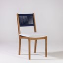 Ver imagem 6 de Kit 2 Cadeiras de Jantar sem Braços Tune Azul/Verniz Mel/Corda/Tecido Gelo