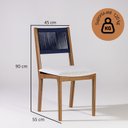 Ver imagem 3 de Kit 2 Cadeiras de Jantar sem Braços Tune Azul/Verniz Mel/Corda/Tecido Gelo