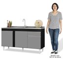Ver imagem 5 de Balcão Gabinete com Pia Inox 150cm 3 Portas 1 Gaveta Dakota Preto/cinza - Lumil Lumil Móveis