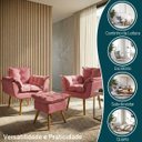 Ver imagem 4 de Kit 2 Poltronas Decorativa e Puff para Sala Recepção Manicure Consultório Quarto Alice Suede