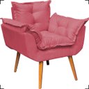 Ver imagem 2 de Kit 2 Poltronas Decorativas Para Recepção Manicure Sala De Estar + Puff Reforçado Suede