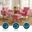 Ver imagem 5 de Kit 2 Poltronas Decorativa e Puff para Sala Recepção Manicure Consultório Quarto Alice Suede