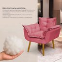 Ver mais imagens de Kit 2 Poltronas Decorativa e Puff para Sala Recepção Manicure Consultório Quarto Alice Suede