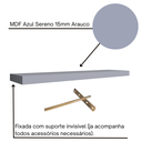 Ver imagem 5 de Prateleira Reta Decorativa 180x20 Mdf com Suporte Invisível Plancasa:azul Sereno