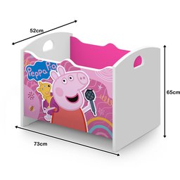 Caixa Baú Organizadora de Brinquedos Infantil Mdf Peppa Rosa - 2