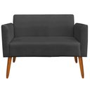 Ver imagem 6 de Poltrona Namoradeira Decorativa Isabella Pés Palito Madeira Suede Preto - Gran Belo