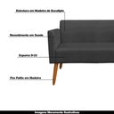Ver imagem 4 de Poltrona Namoradeira Decorativa Isabella Pés Palito Madeira Suede Preto - Gran Belo