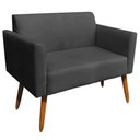 Ver imagem 1 de Poltrona Namoradeira Decorativa Isabella Pés Palito Madeira Suede Preto - Gran Belo