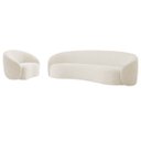 Ver imagem 1 de Kit Sofá 3 Lugares 200cm e Poltrona Orgânica Luxo Recepção Amore Bouclé - Adj Decor