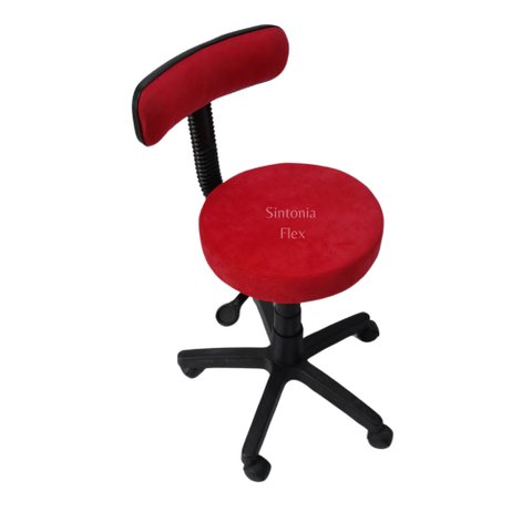 Cadeira Secretaria Mocho Podóloga Estética - para Dentista,manicure, Tatuador, Suede Vermelho