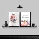 Ver imagem 2 de Kit 2 Quadros Mulher Permita-se Florescer 24x18cm - com vidro:Madeira branca