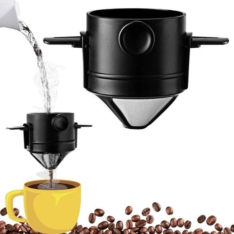 Coador Filtro de Cafe Inox sem Uso de Papel Mini Bolsa Praia