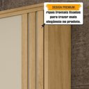 Ver imagem 7 de Guarda-Roupa Casal Monte Carlo 2 Portas Ripadas de Correr com Espelho 4 Gavetas Internas e Maleiros Bege/Cinamomo/Off White