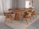 Ver imagem 1 de Sala de Jantar Santorini 200cm com 6 Cadeiras Madeira Maciça Ravena Cinamomo Courino Terracota