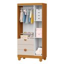 Ver imagem 4 de Guarda Roupa Infantil Apolo 3 Portas 3 Gavetas Cabideiro Areia / Savana