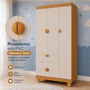 Ver imagem 6 de Guarda Roupa Infantil Apolo 3 Portas 3 Gavetas Cabideiro Areia / Savana