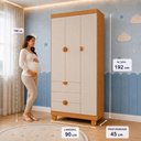 Ver imagem 3 de Guarda Roupa Infantil Apolo 3 Portas 3 Gavetas Cabideiro Areia / Savana