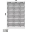 Ver imagem 4 de Cristaleira 150cm 3 Portas com Vidro Temperado 100% MDF Americana Branco/HP
