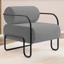 Ver imagem 2 de Kit 02 Poltronas Decorativas Orgânica Living Miska Bouclê Cinza - Desk Design