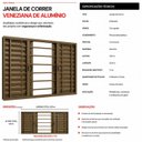 Ver imagem 3 de Janela Veneziana 6 Folhas com Grade 200x100cm Bronze Classic Vitrolar