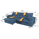 Ver imagem 3 de Sofá Retrátil Reclinável 2,30m Nivus Azul c/ Molas Ensacadas - King House