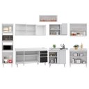 Ver imagem 3 de Armário de Cozinha Modulada de Canto 8 Peças Cp07 Balcão Branco/preto - Lumil
