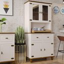 Ver imagem 3 de Kit Cozinha Retrô 4p 2g Off White-nogueira Cristaleira