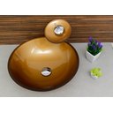 Ver imagem 3 de Kit Banheiro Cuba de Vidro Redonda 35 cm com Válvula Click:Bronze