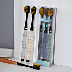 Kit 3 Escovas de Dente com Cabo de Cristal Escovação Suave - 5