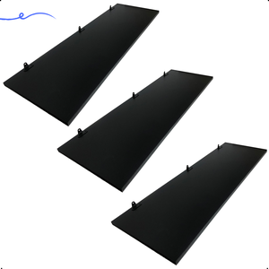 Kit 3 Prateleira Preta 90X30 + Suporte Flutuante Mdf  Organizadora Decoração Cozinha Banheiro Sala