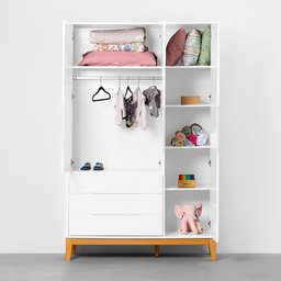 Kit Quarto Infantil Boom com Pés Square Mel - Berço + Guarda-roupa + Poltrona de Amamentação Balanço - 11