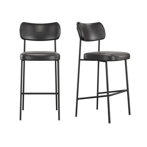 Kit 02 Banquetas Alta Mila Cozinha Bar Gourmet Courissimo Preto Mila