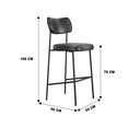 Ver imagem 5 de Kit 02 Banquetas Alta Mila Cozinha Bar Gourmet Courissimo Preto Mila