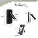 Ver mais imagens de 3 Arandela Cabeceira para Leitura Foco Móvel Led Usb Bet78