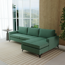 Ver imagem 2 de Sofá 3 Lugares Living Fixo Viena com Chaise 2,40m em Linho:verde Floresta