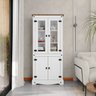 Cristaleira Turim 04 Portas Branco/Cera Castanho Móveis Ads - 1